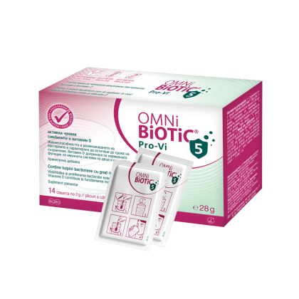 Omni Biotic Pro Vi 5 probiotic pentru suplimentarea florei intestinale si vitamina D 